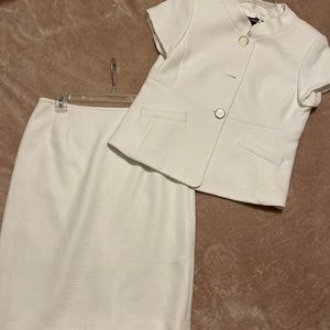 Kasper, Skirt Suit set, 2 pc White, 8P